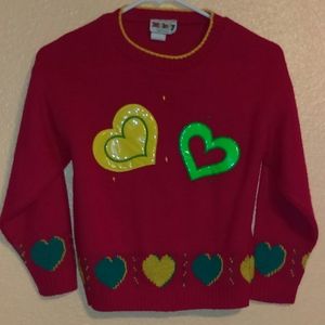 Vintage Melody Creations red sweater with hearts